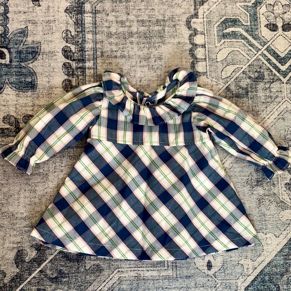 Petit Confection Baby Girl Plaid Ruffle Long Sleeve Dress Size 6 Months NWOT - Picture 2 of 9